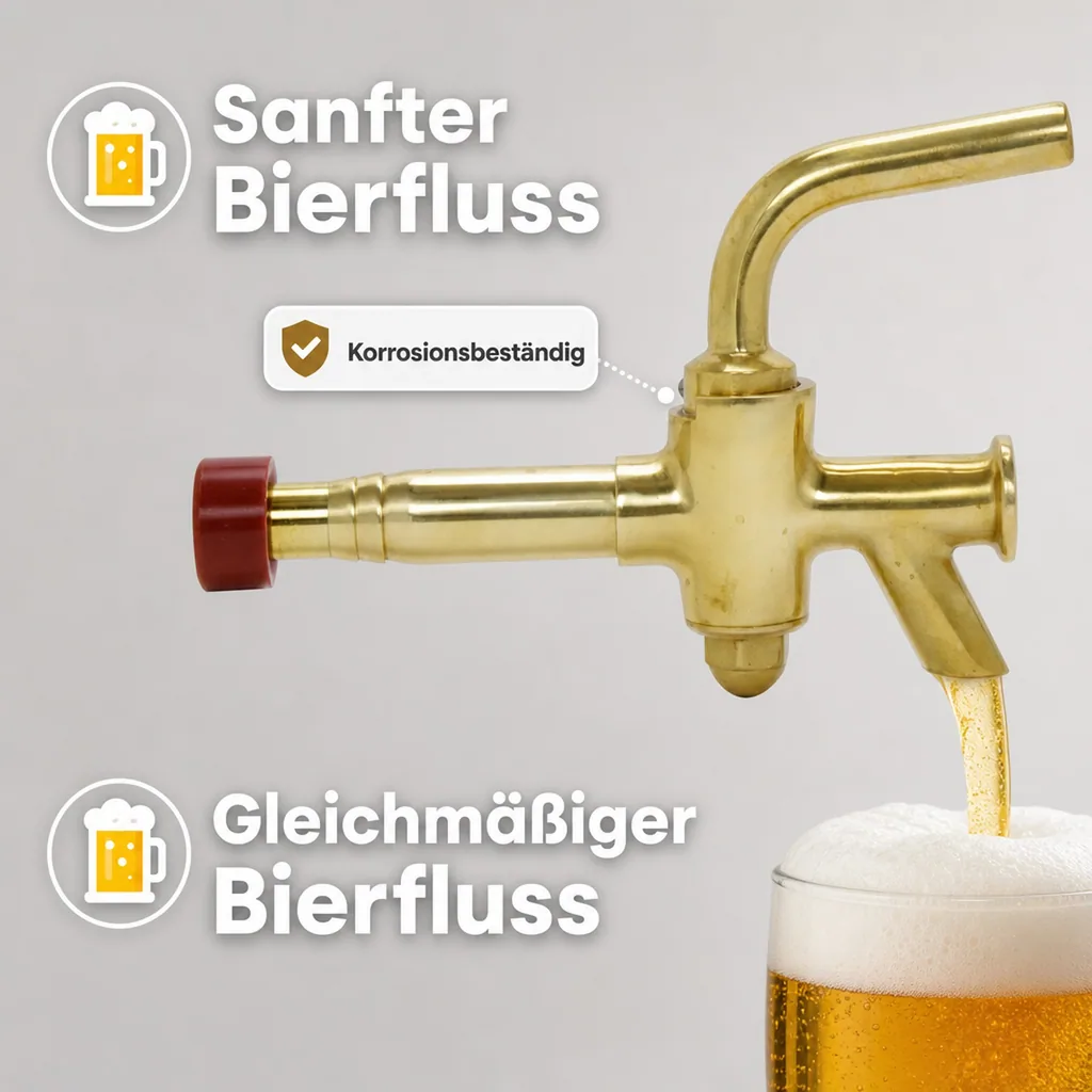Zapfhahn, Schankhahn, Bierhahn, Kompensatorschankhahn - Messing Schlaghahnausführung