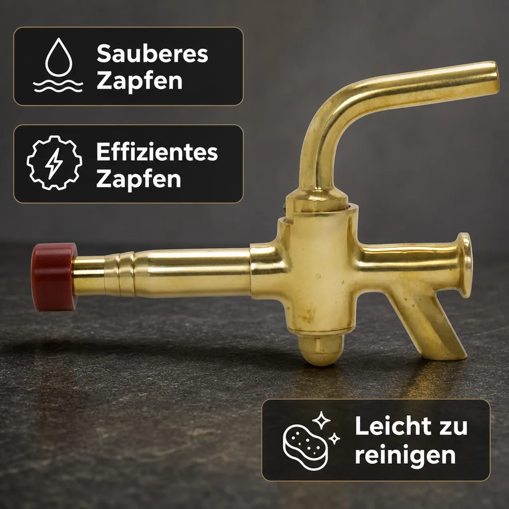 Zapfhahn, Schankhahn, Bierhahn, Kompensatorschankhahn - Messing Schlaghahnausführung