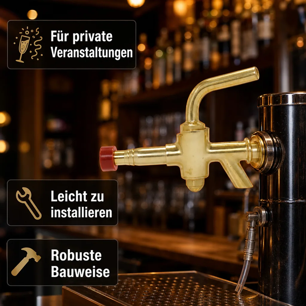 Zapfhahn, Schankhahn, Bierhahn, Kompensatorschankhahn - Messing Schlaghahnausführung