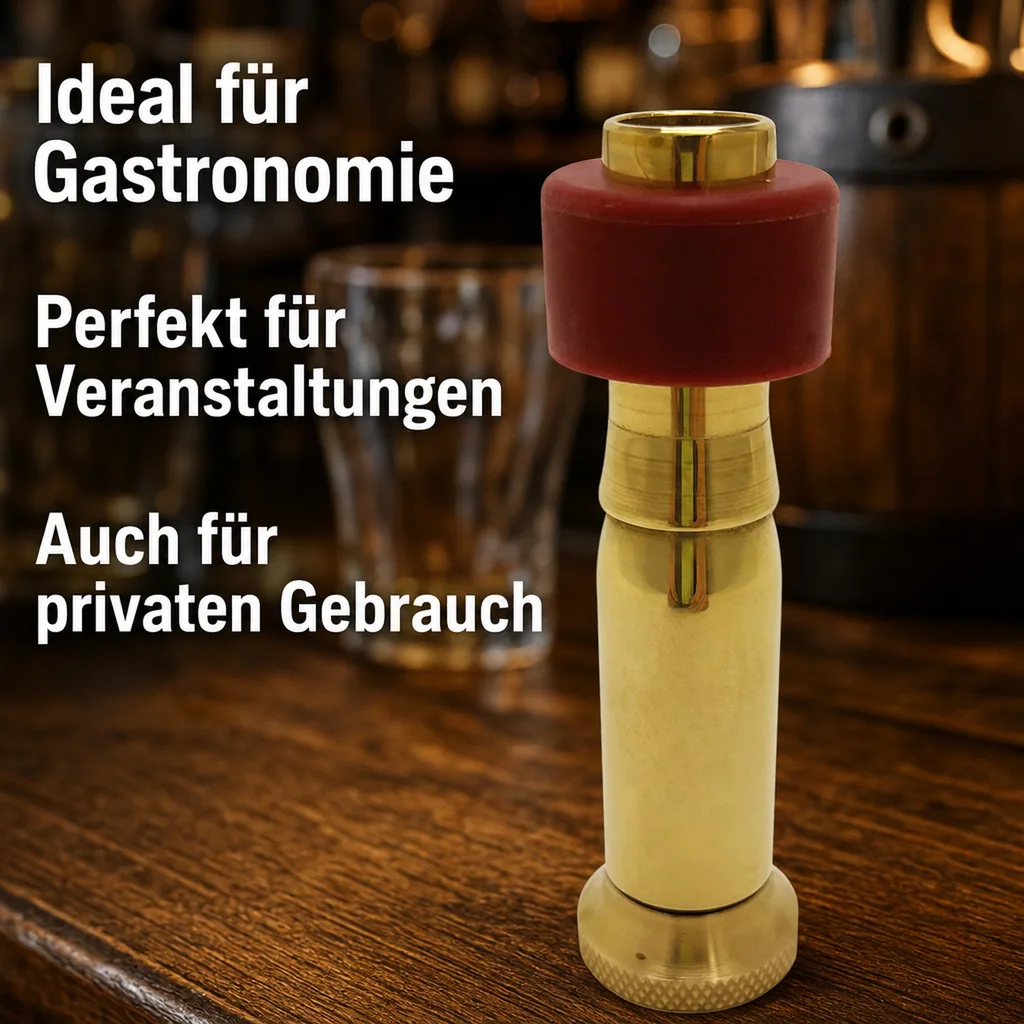 Bierfasslüfter, Lüfter aus Messing mit Dichtung für Fässer mit Spundloch