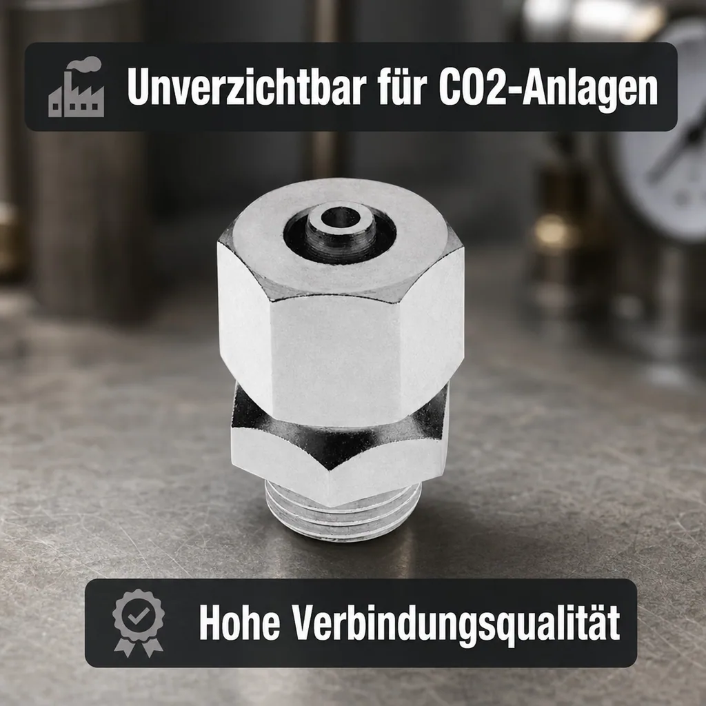 Quetschverschraubung, Compression fitting - für CO2-Schlauch 4 mm NW