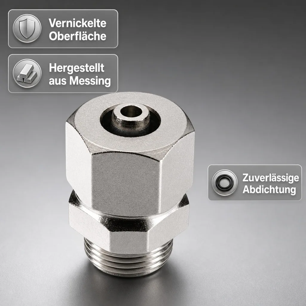 Quetschverschraubung, Compression fitting - für CO2-Schlauch 4 mm NW