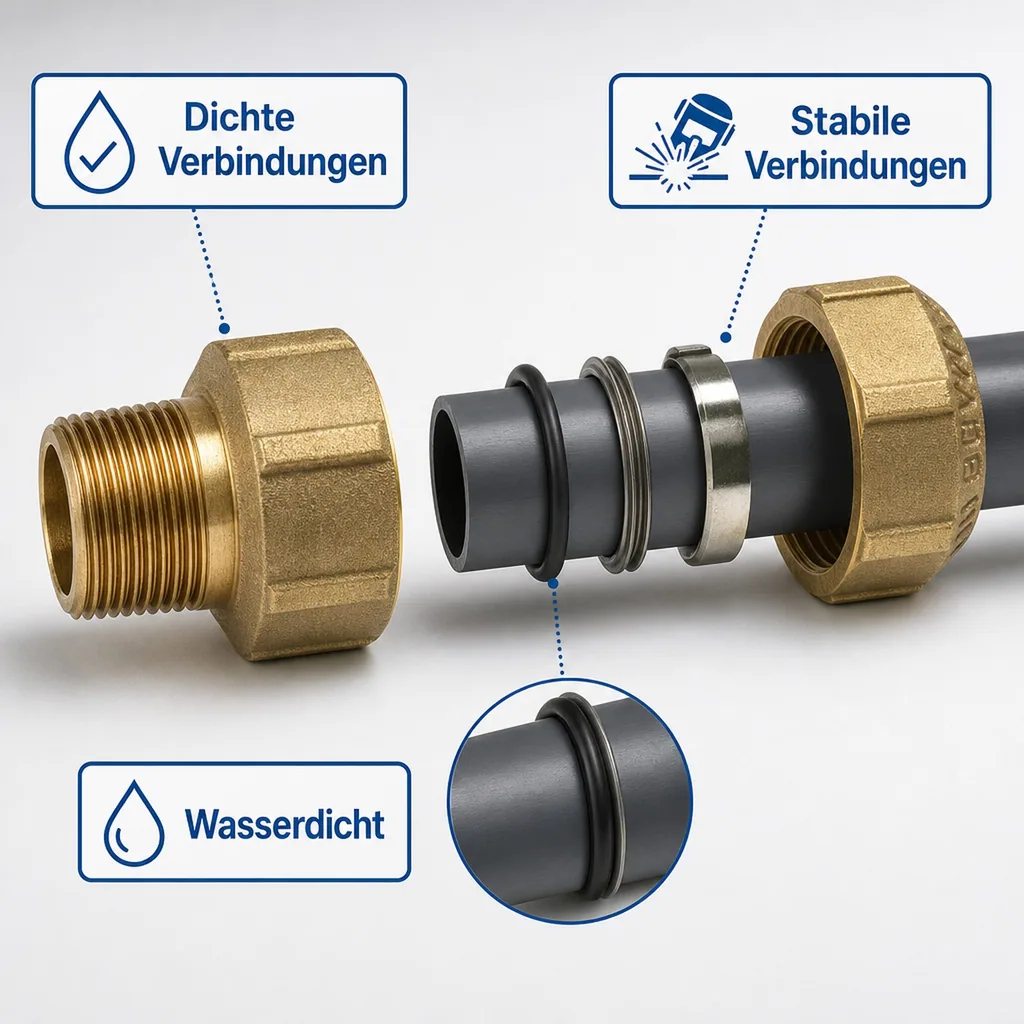 PE Rohr Verschraubung 20mm, Messing, Kupplung Innengewinde 1/2"
