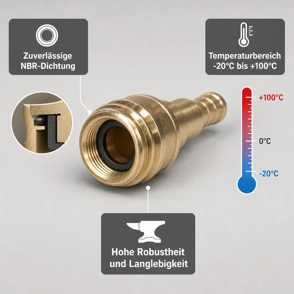 Druckluftkupplung, Kupplungsdose 13mm, Einhand Schnellkupplung
