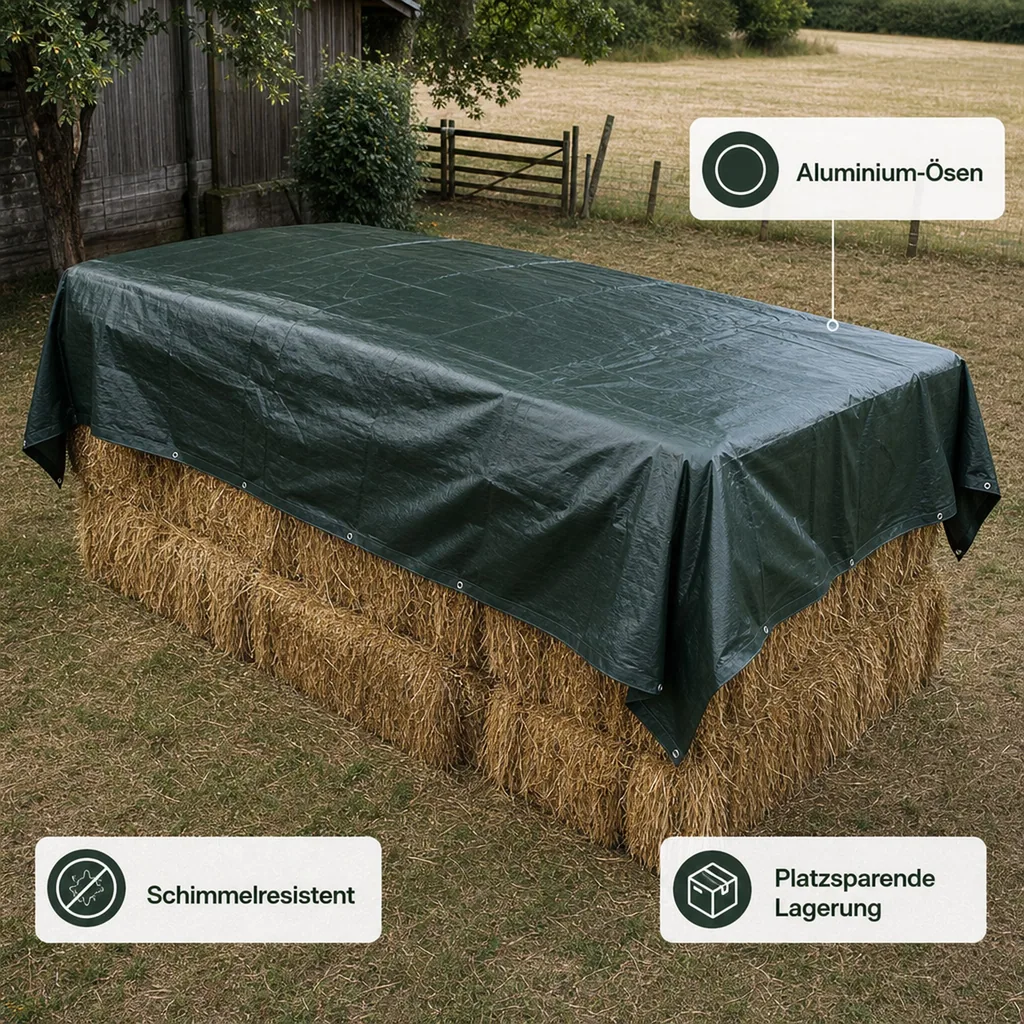 Abdeckplane 210g/m², 5x6m, grün, 30m², wasserdicht, reißfest