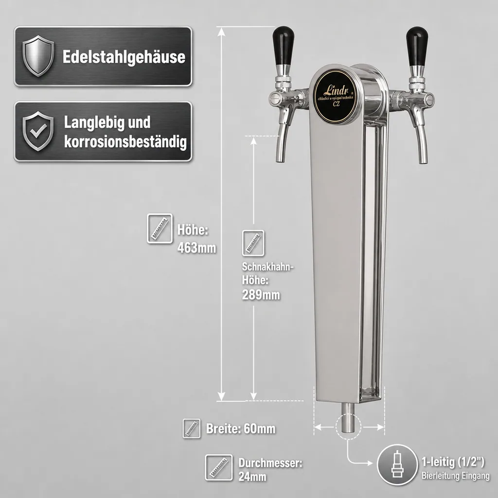 Schanksäule, Bierzapfsäule - Modell Naked, 1-leitig