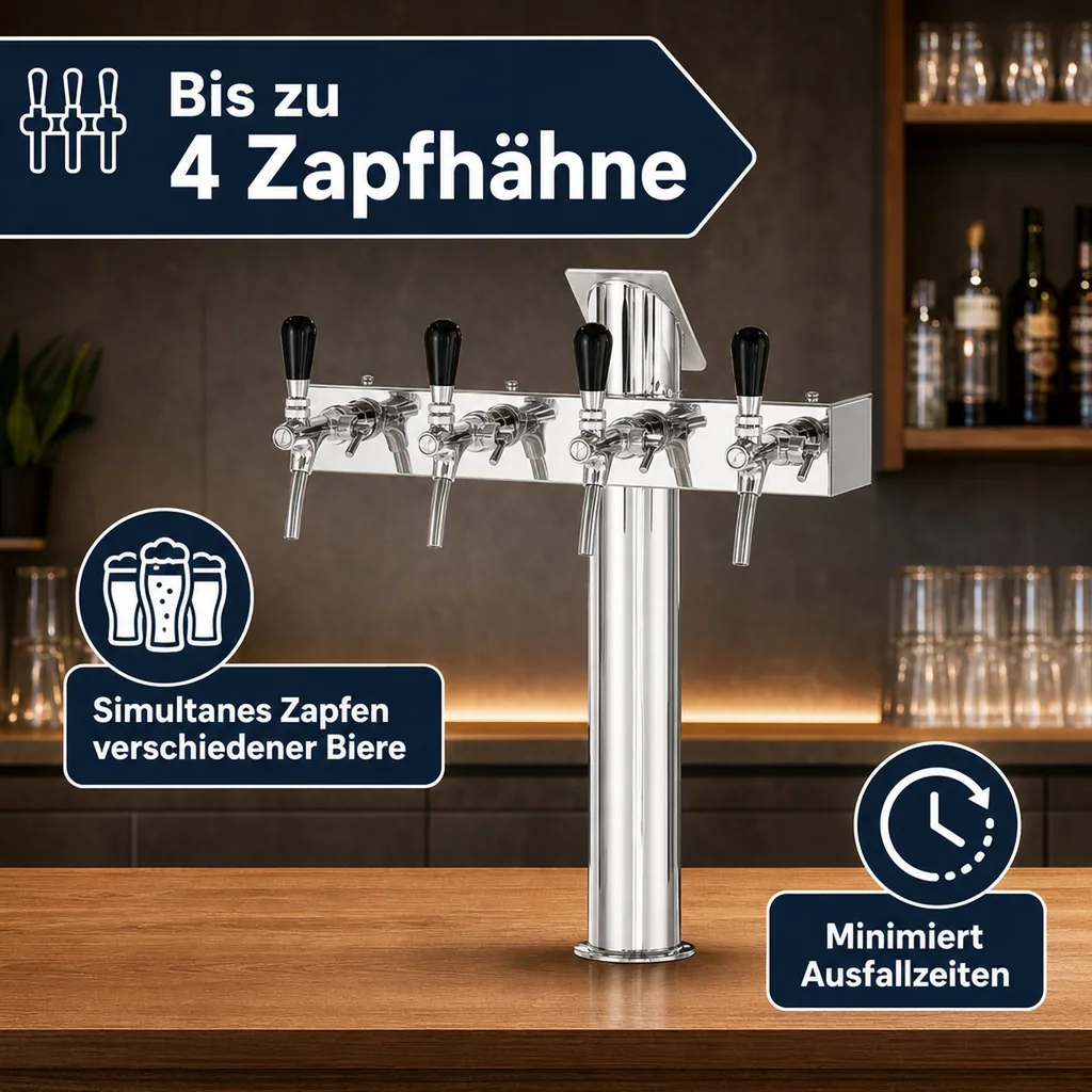 Schanksäule, Bierzapfsäule - Tower T4, 4-leitig