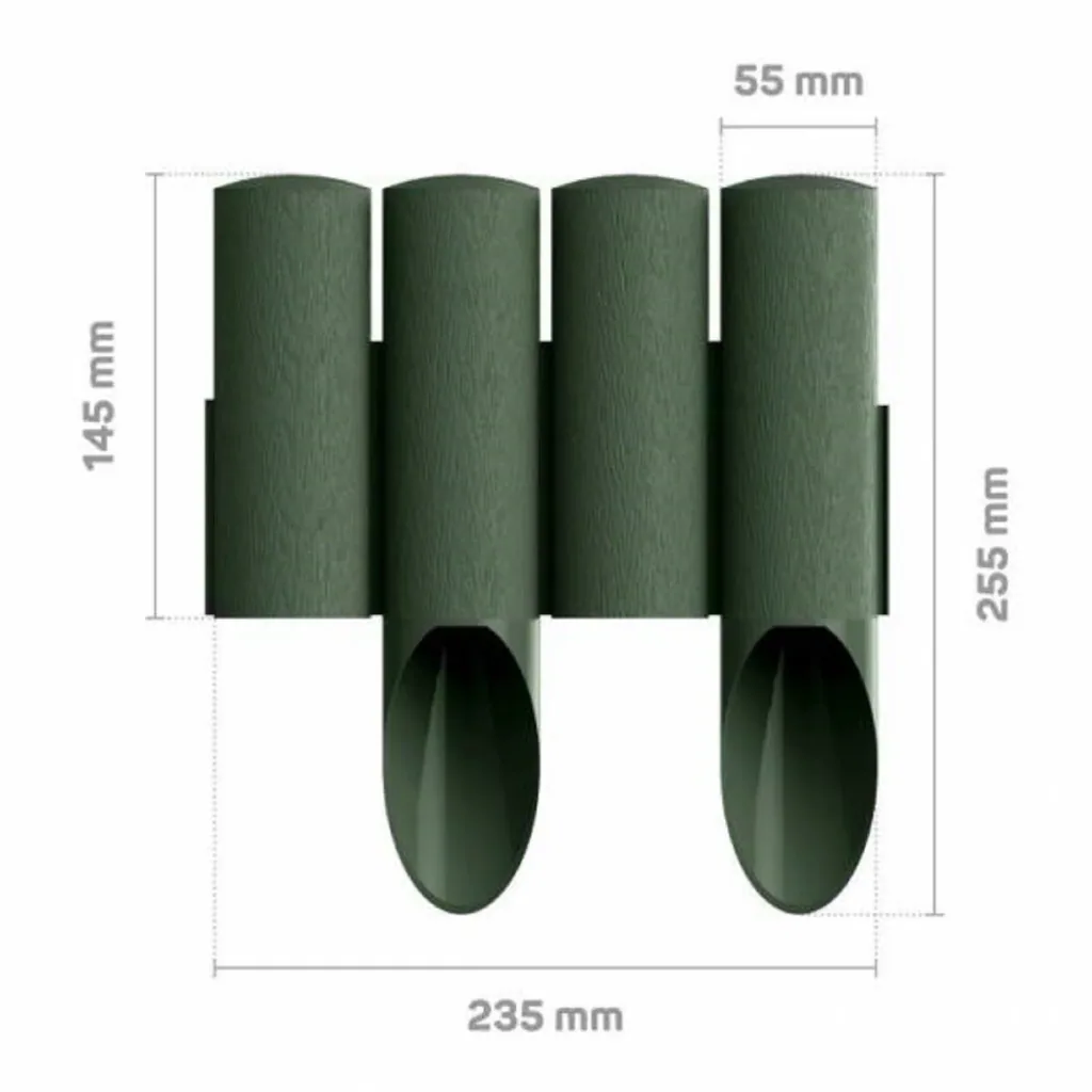 Palisaden aus Kunststoff grun 230cm x 25.5cm | Rasenkanten | Beeteinfassung | Beetumrandung | Beetbegrenzungen