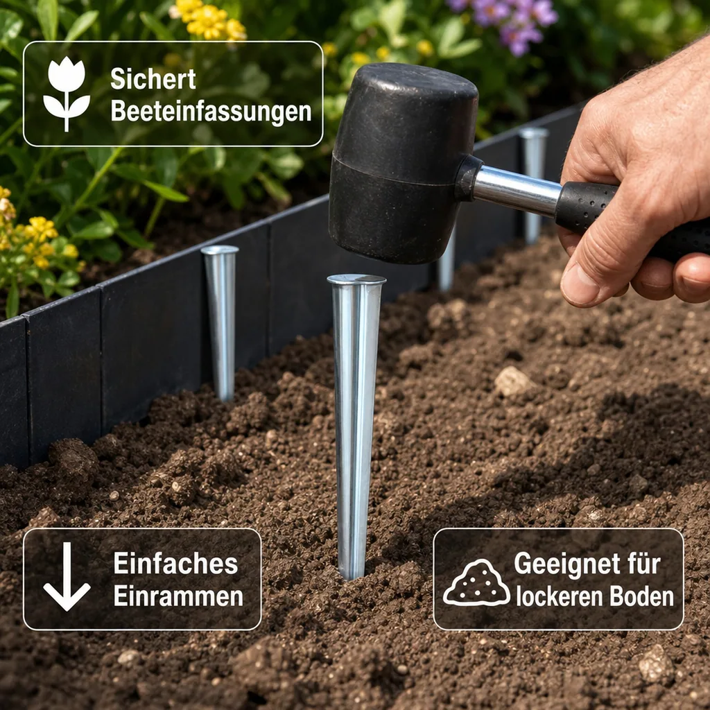 10Set Erdanker Metall 25cm x 3cm | Bodenanker | Erdnägel