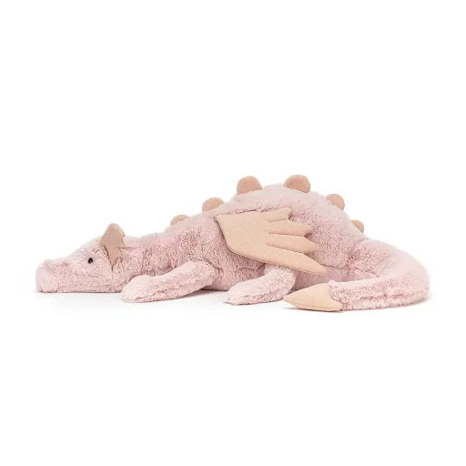 Jellycat Kuscheltier, Plüschtier, Stofftier - Rose Dragon, Größe: Riesig - H19 X B66 CM