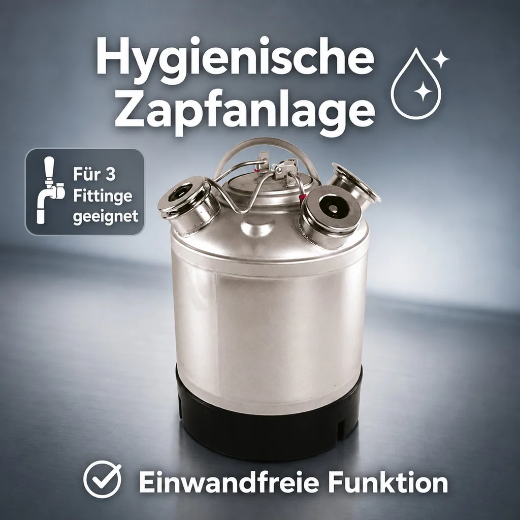Reinigungsbehälter für 3 Fittinge, Edelstahl, Fittinge austauschbar, ohne Fittinge