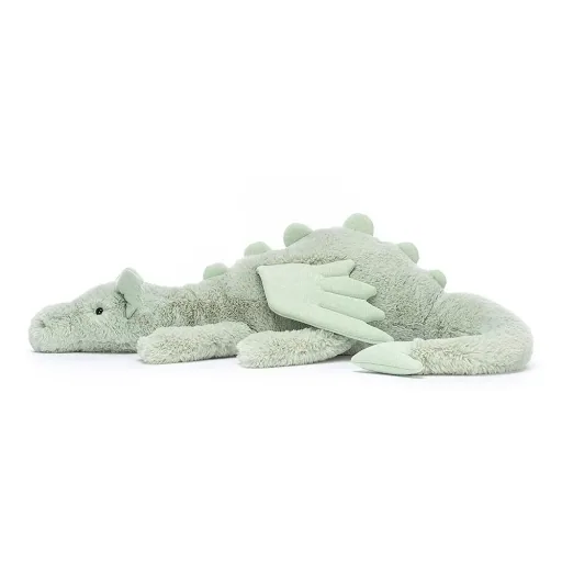 Jellycat Kuscheltier, Plüschtier, Stofftier - Sage Dragon, Größe: Riesig - H19 X B66 CM
