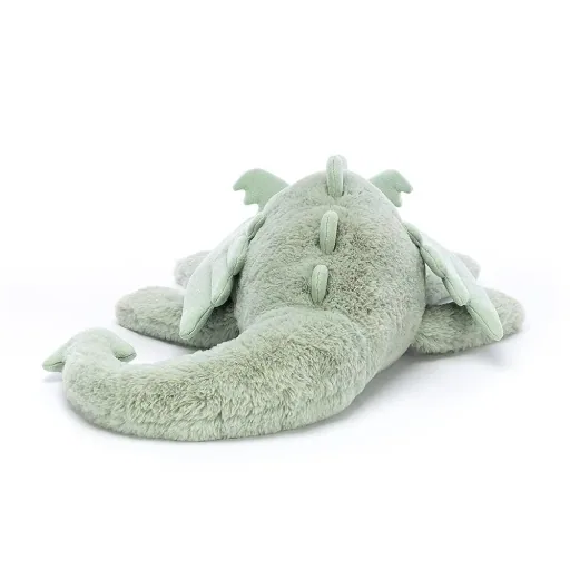 Jellycat Kuscheltier, Plüschtier, Stofftier - Sage Dragon, Größe: Riesig - H19 X B66 CM