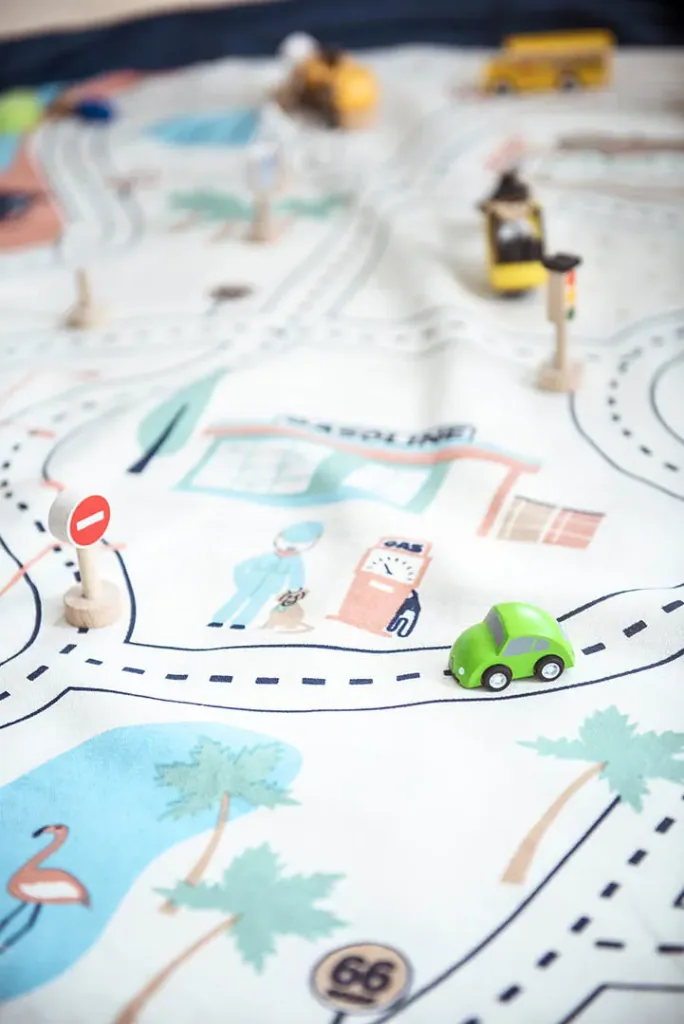Play&Go Spielzeugsack, Spielzeugkorb, Spielzeug aufbewahrungstasche, Farbe: L.A. Straßenkarte