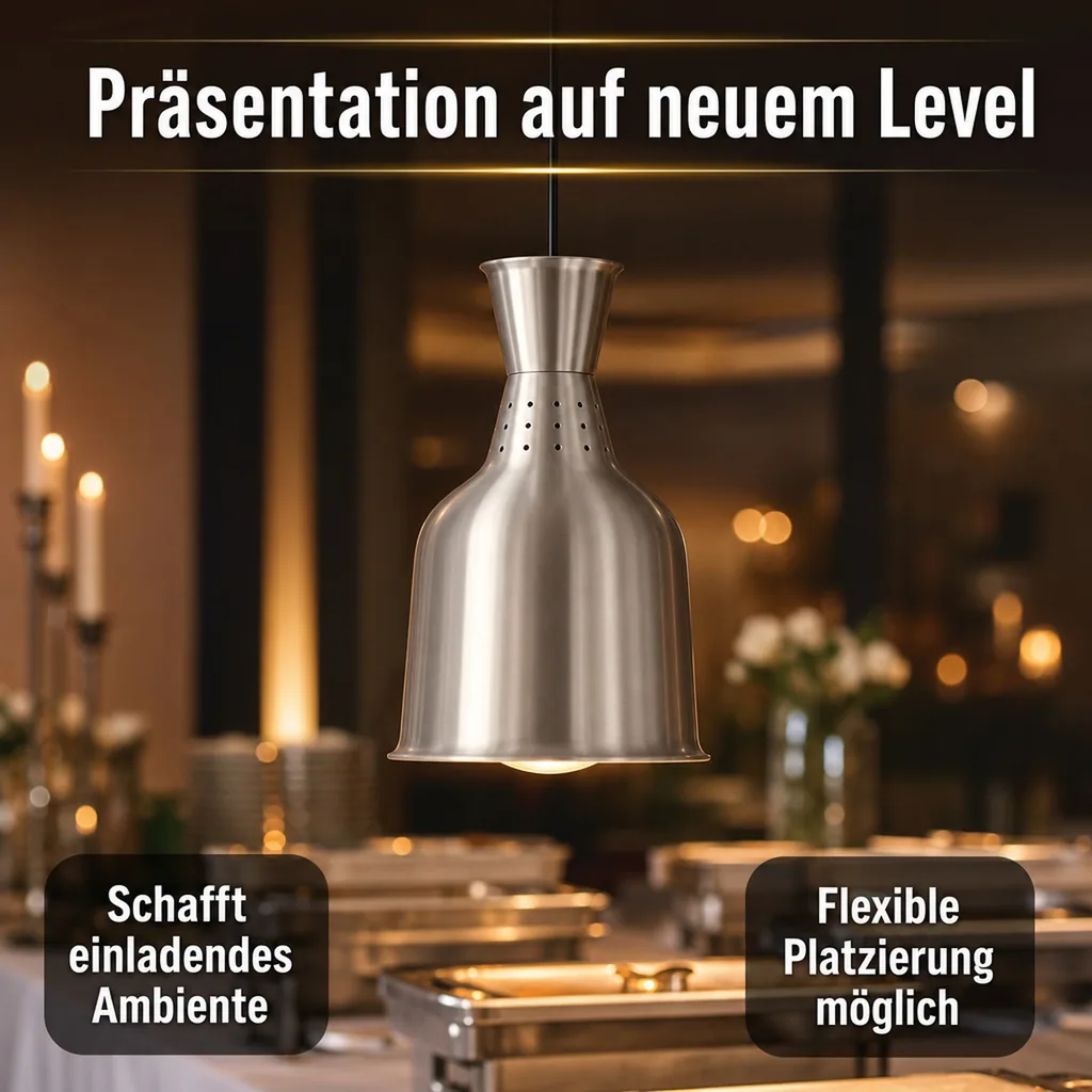 Wärmelampe, Buffetwärmer - Lucy, Speisen warmhalten mit Stil und Funktion