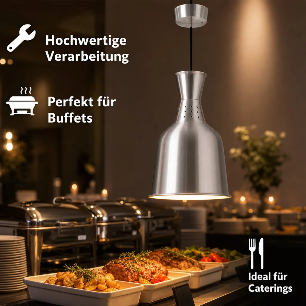 Wärmelampe, Buffetwärmer - Lucy, Speisen warmhalten mit Stil und Funktion