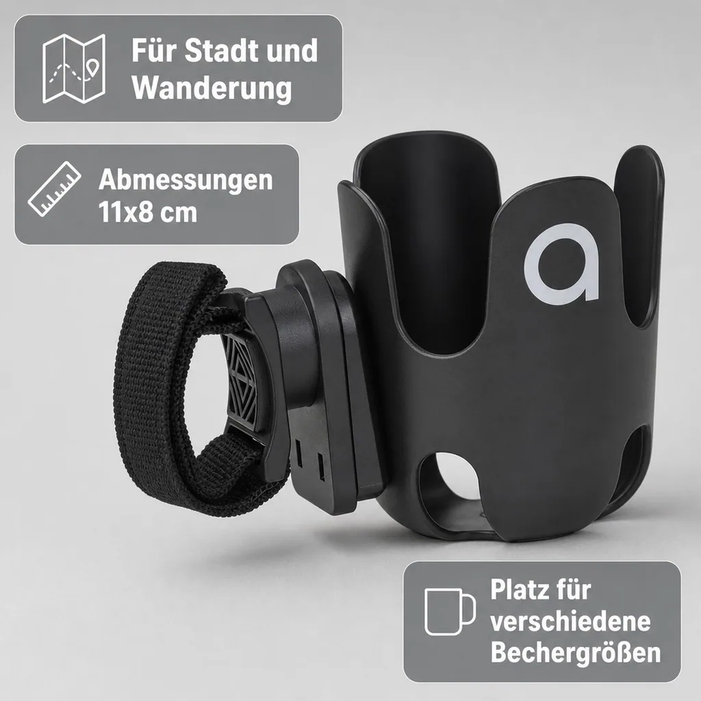 Anex Becherhalter für m/type und e/type - Schwarz
