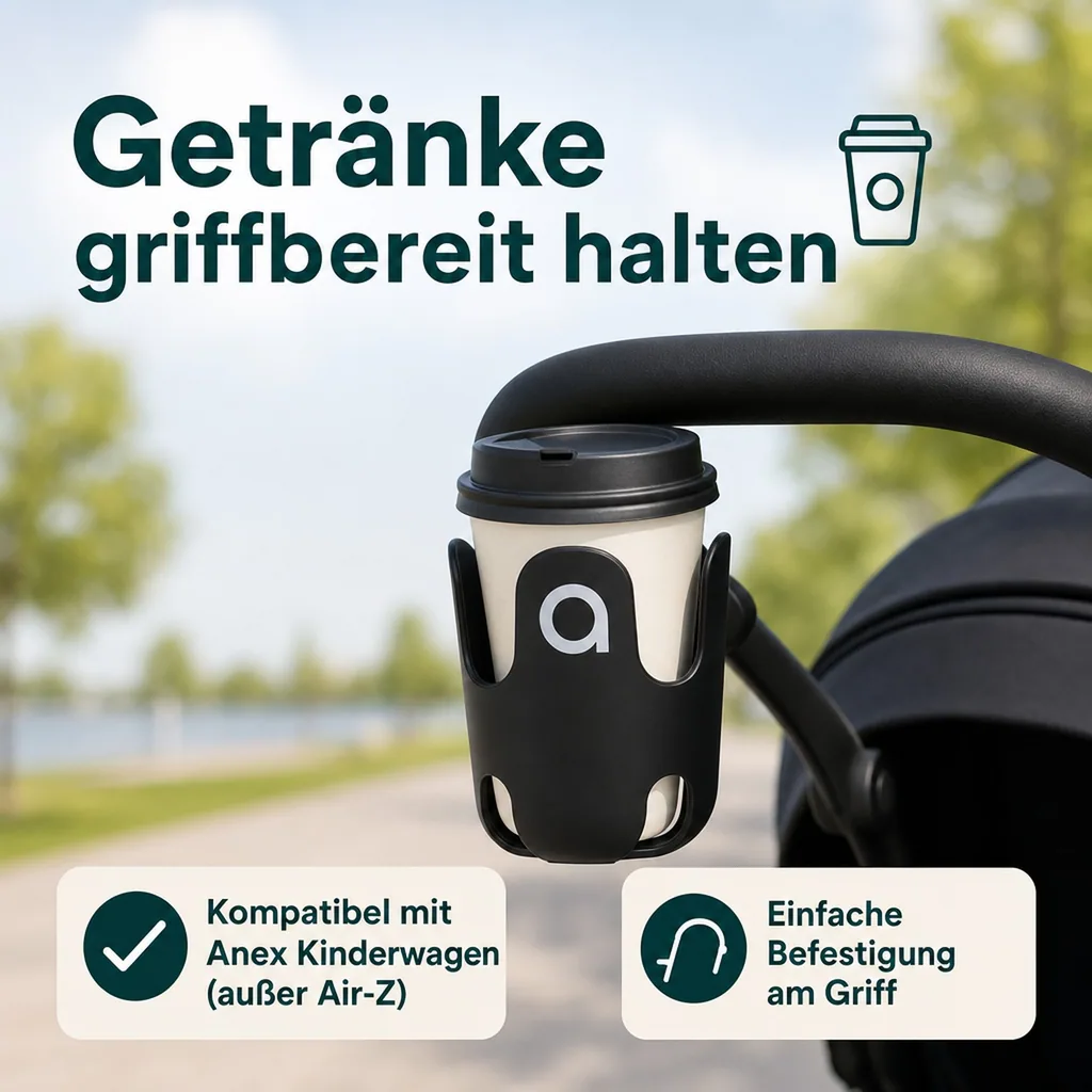 Anex Becherhalter für m/type und e/type - Schwarz