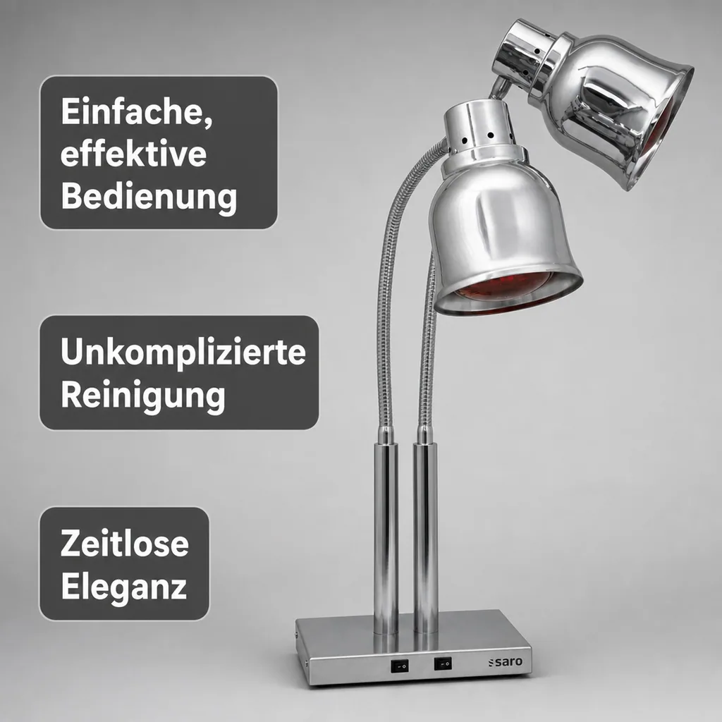 Wärmelampe, Buffetwärmer - PLC 500, Stilvolle Innovation für optimale Speisenpräsentation