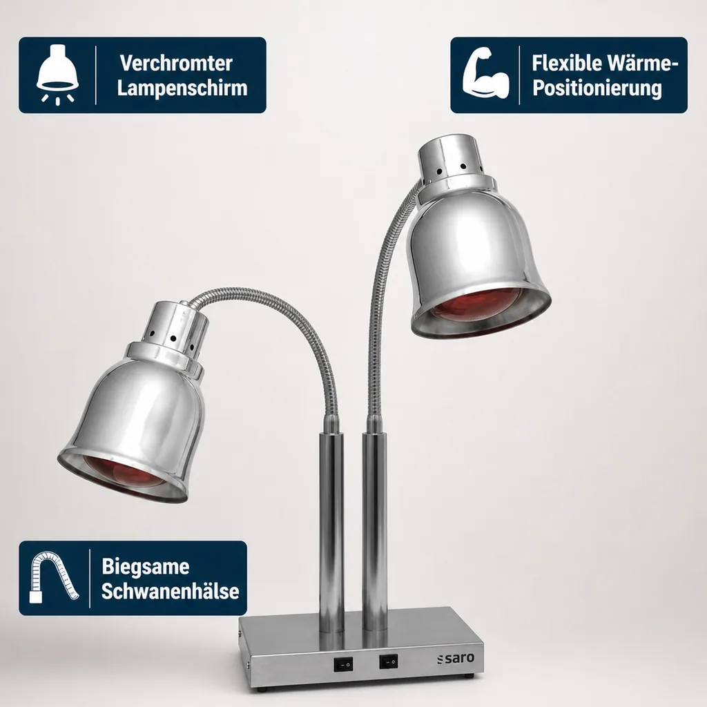 Wärmelampe, Buffetwärmer - PLC 500, Stilvolle Innovation für optimale Speisenpräsentation