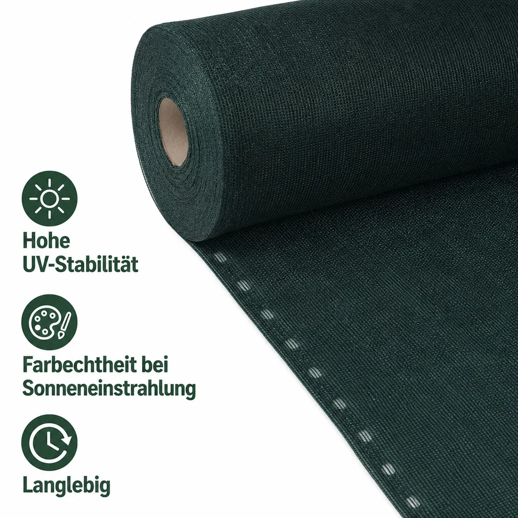 Sichtschutznetz, Windschutznetz, Zaunblende, Schattiernetz grün
