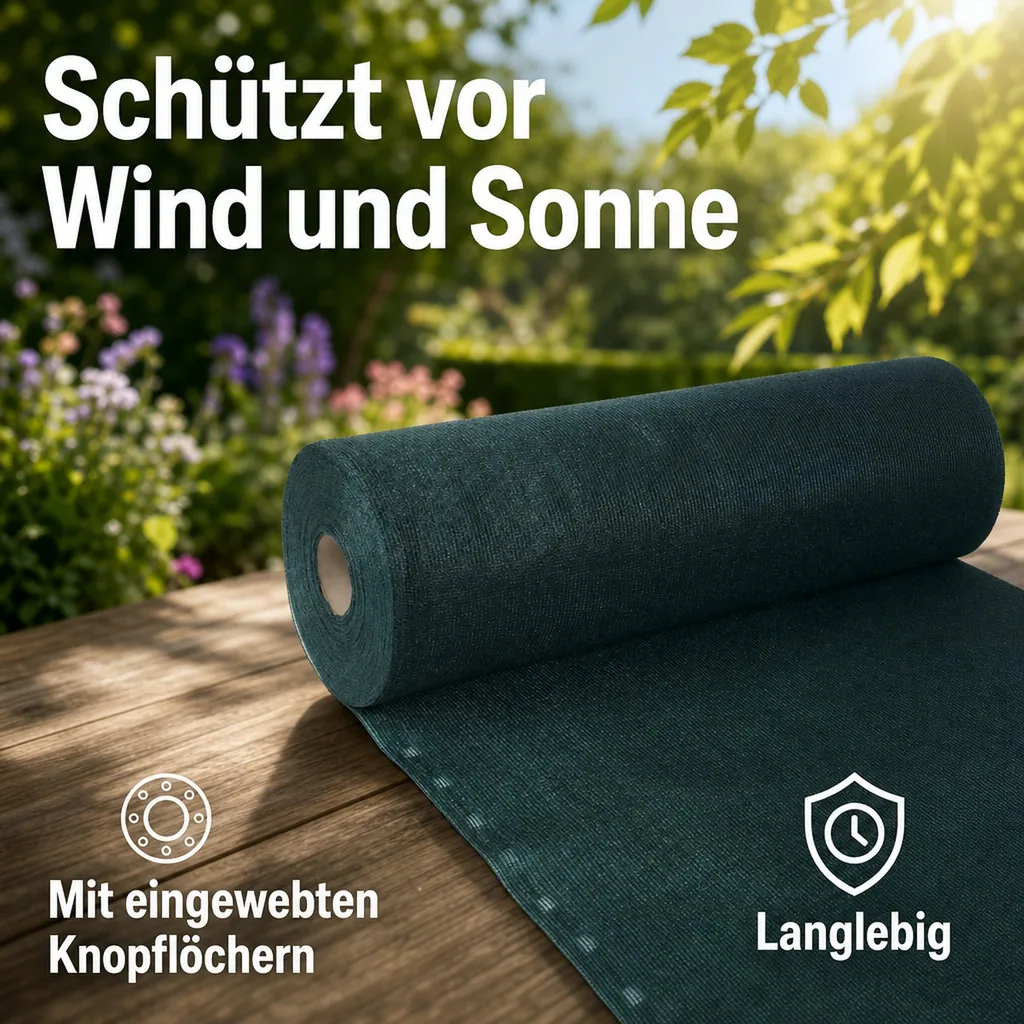Sichtschutznetz, Windschutznetz 2x5m, Zaunblende, HDPE Gewebe, grün