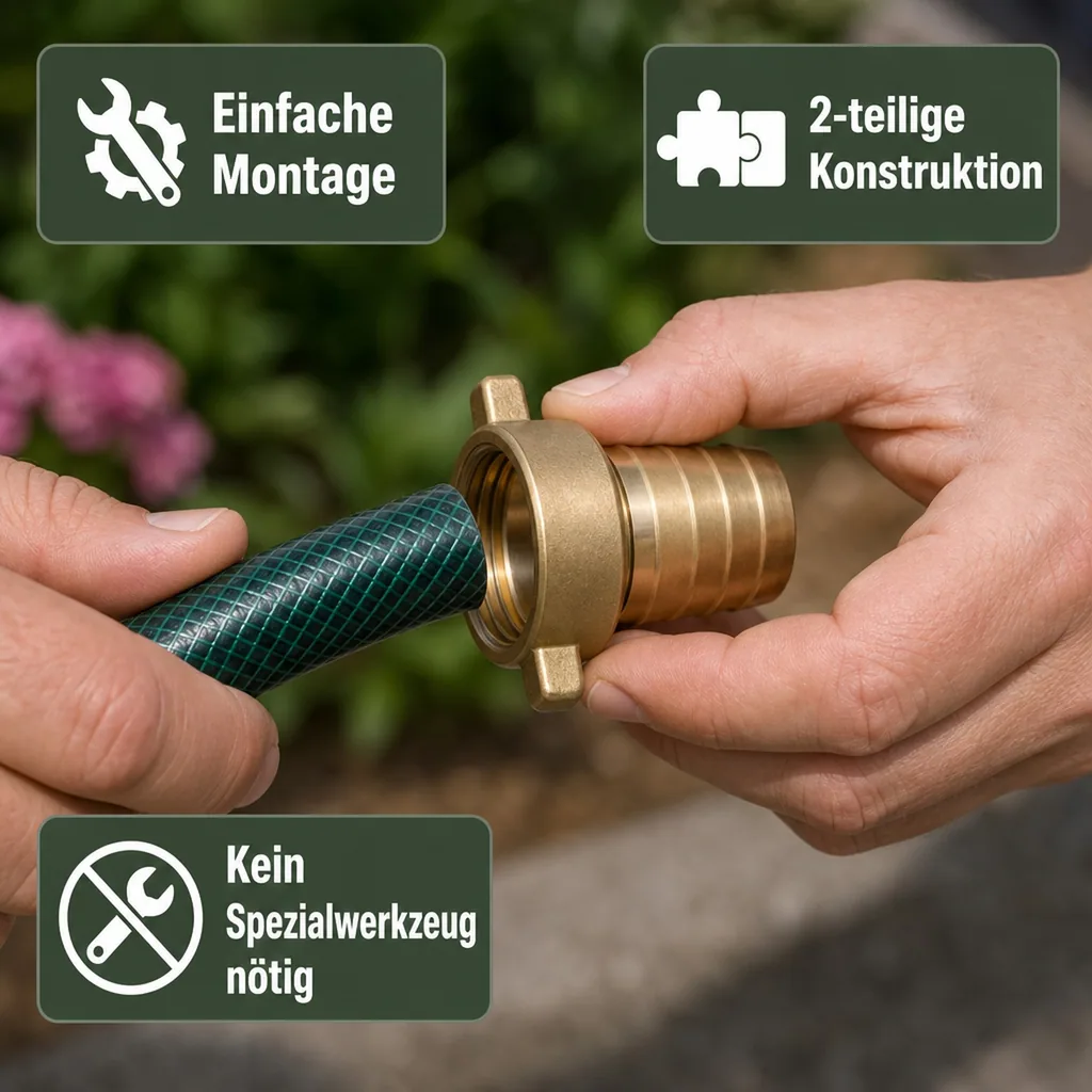 Schlauchverschraubung Messing, 1 1/2" IG, 32 mm