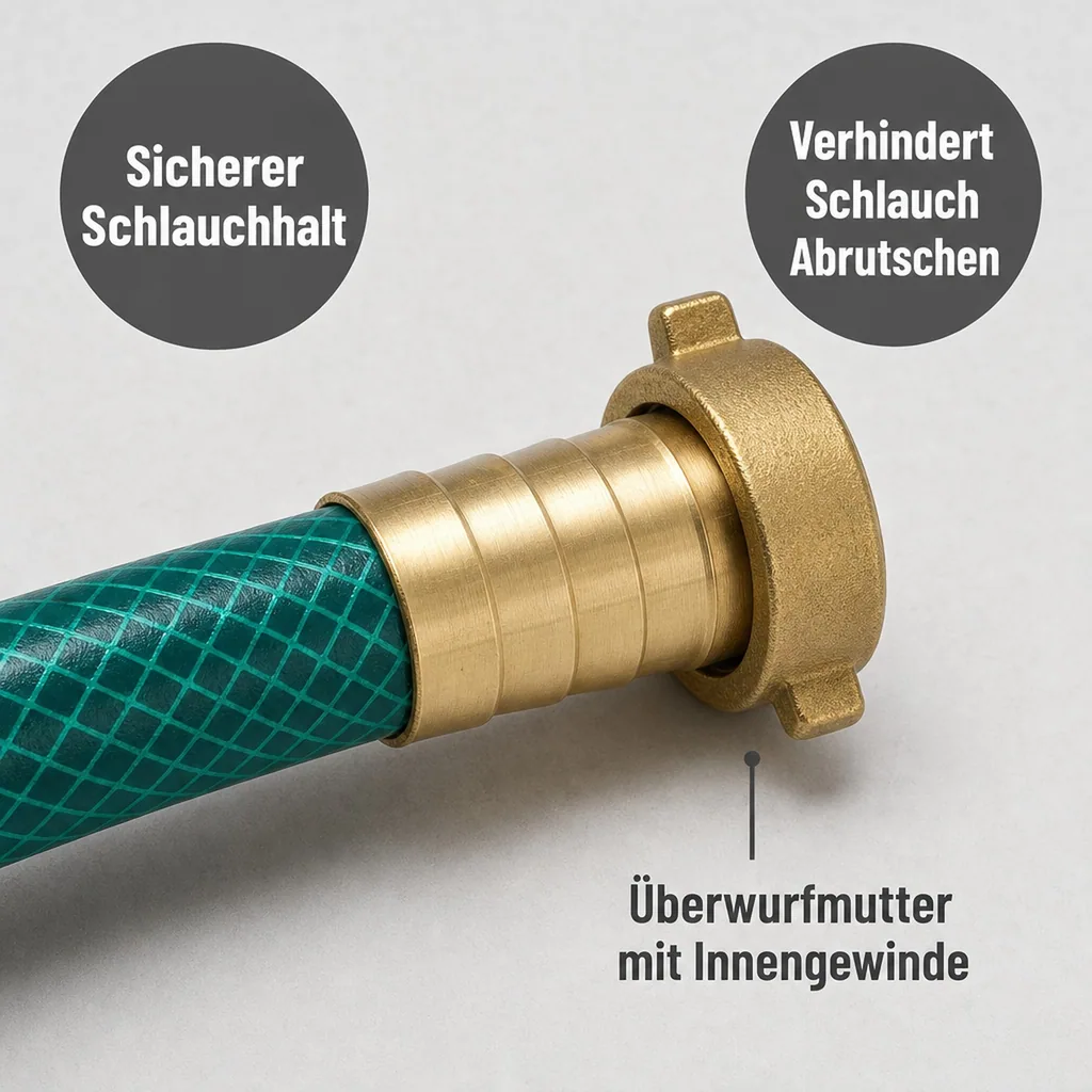 Schlauchverschraubung Messing, 1 1/2" IG, 32 mm