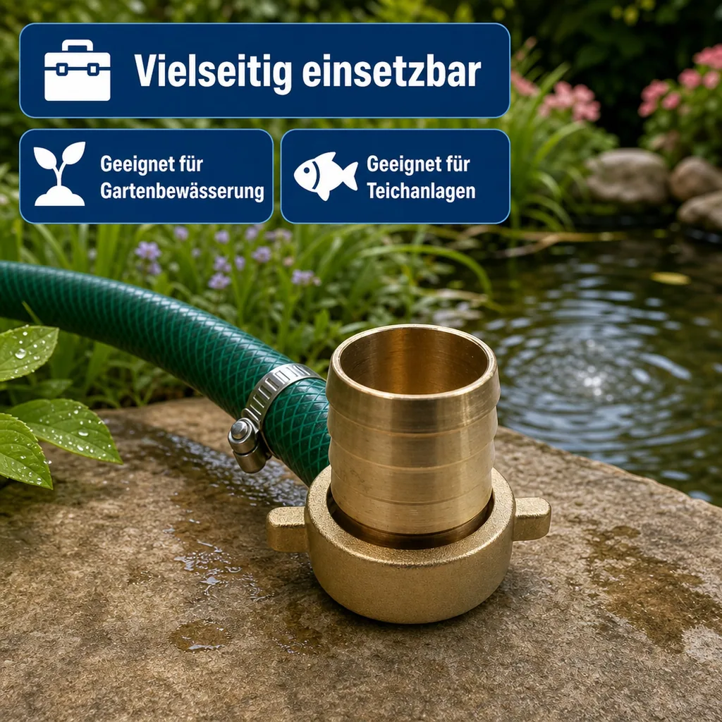Schlauchverschraubung Messing, 1 1/2" IG, 32 mm