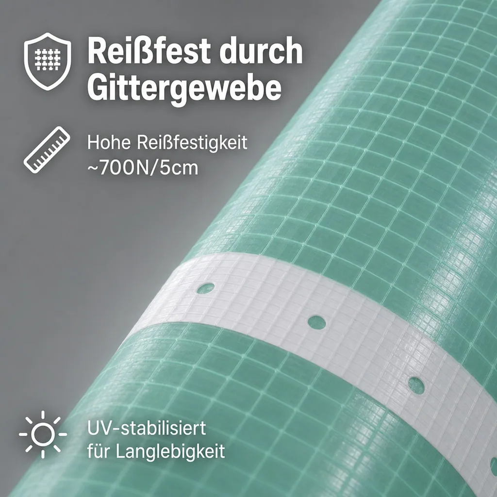 Gitterfolie, Gewächshausfolie, 2 Breite x 22 Meter