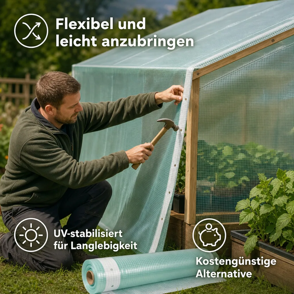 Gitterfolie, Gewächshausfolie mit Nagelrand, 2x3 Meter, reißfest