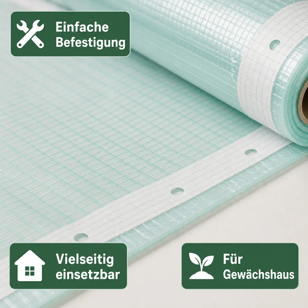 Gitterfolie, Gewächshausfolie, Baufolie, Abdeckfolie, Gartenfolie