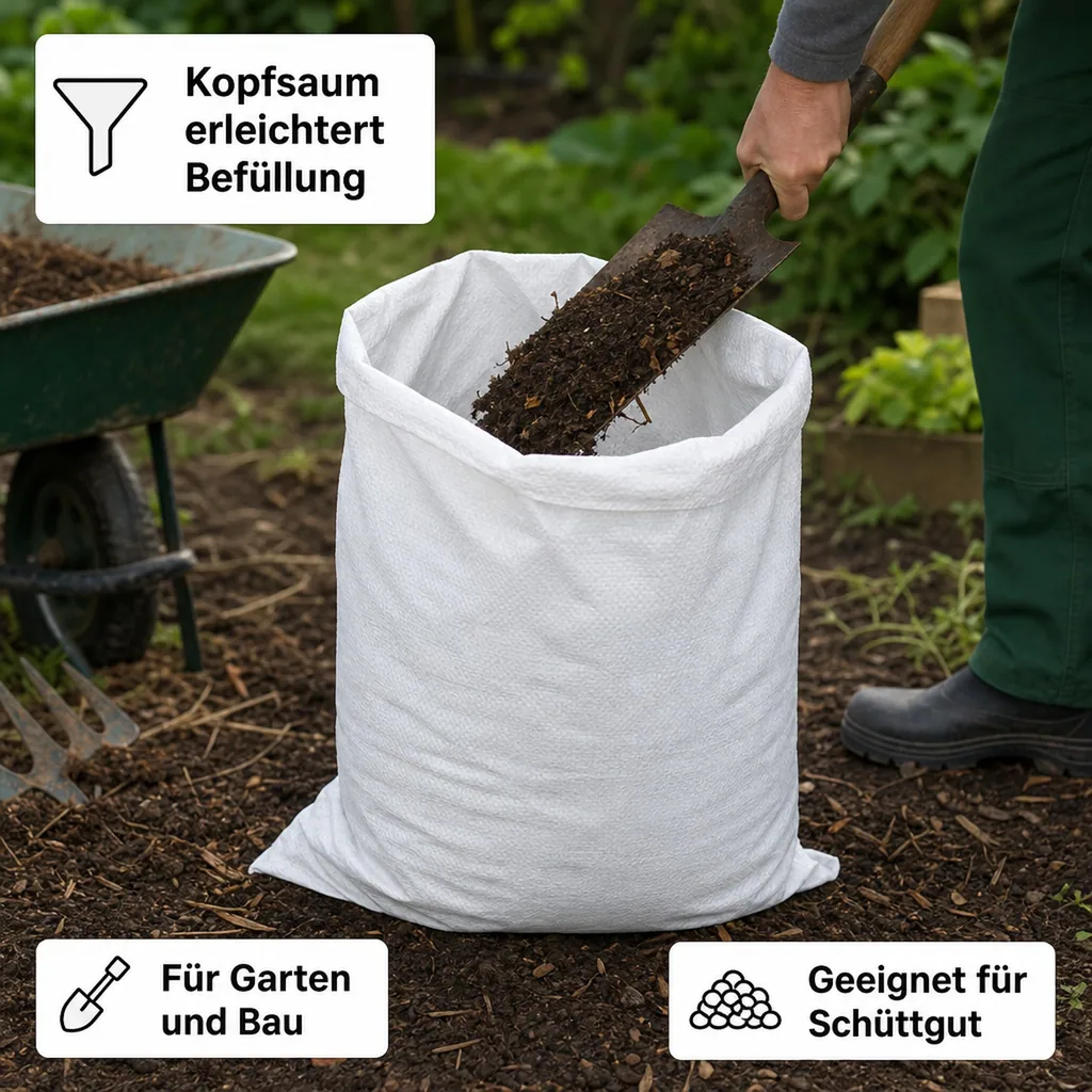 Gewebesack, PP Säcke 60x105cm, Schuttsack, Sandsack, Gartensack