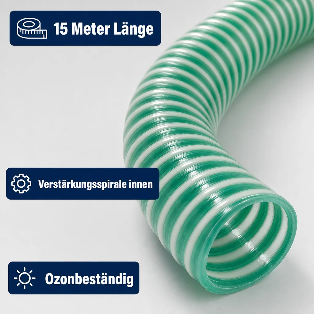 1" Saug- + Druckschlauch 25mm Innendurchmesser - 15m