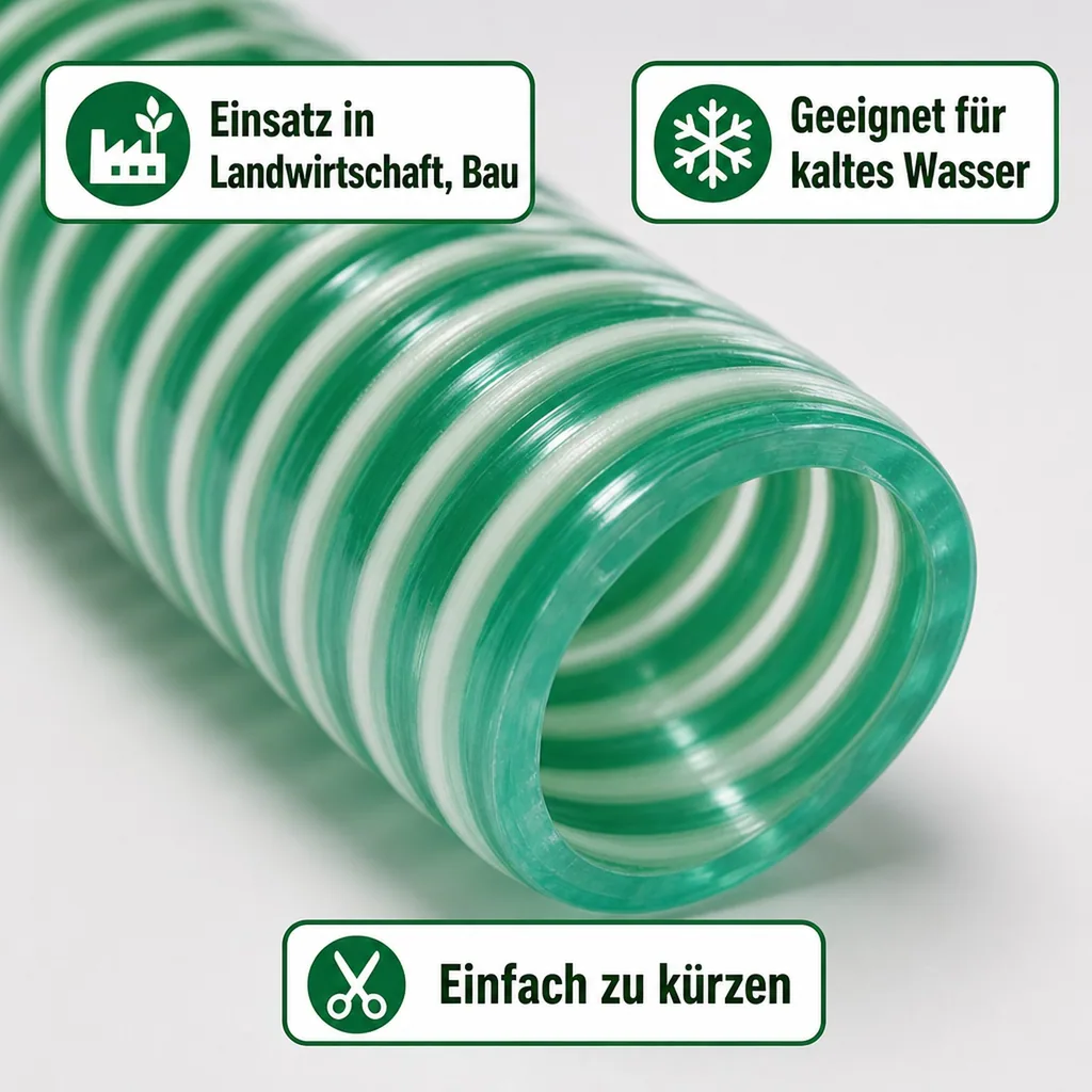 Saugdruckschlauch 25mm, flexibel, 5m - Poolschlauch, Teichschlauch