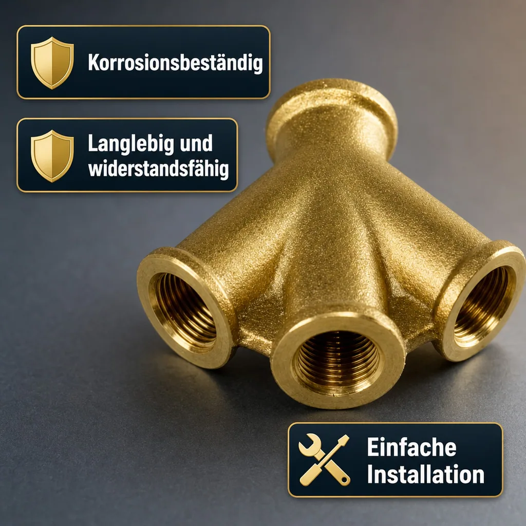 Druckluftverteiler, Messing 3-fach Verteiler, 3/8 Zoll Innengewinde