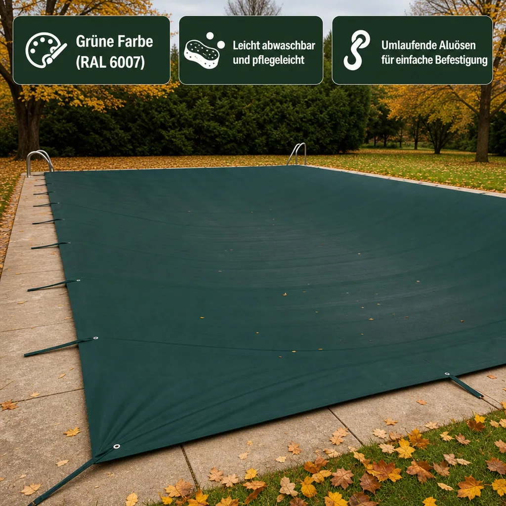 Abdeckplane 10x12m, grün, wasserdicht, 210g/m²