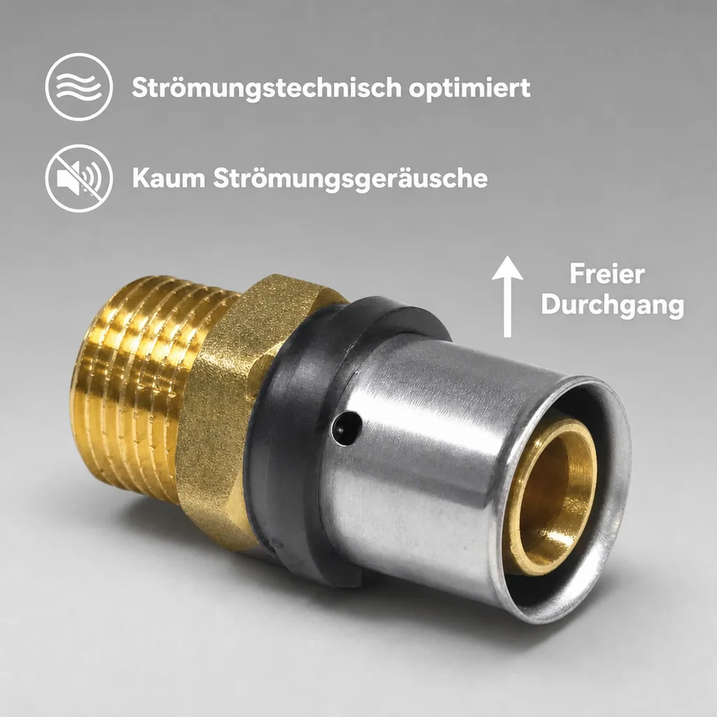 Pressfitting Kupplung 20 x 2 - 3/4" AG