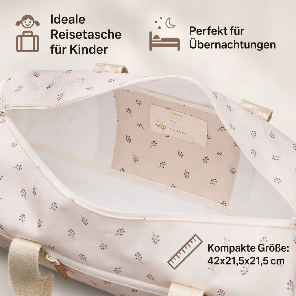 Fresk Reisetasche, Weekender Tasche, kleine, 42x21,5x21,5 cm, Farbe: Beeren