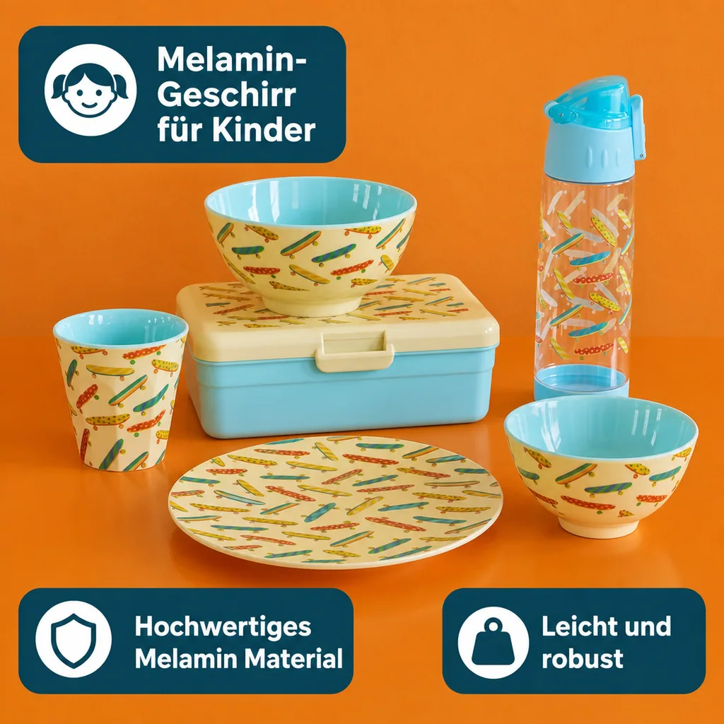 RICE Teller, Schüssel - Skateboard Print, Melamin, Größe: klein