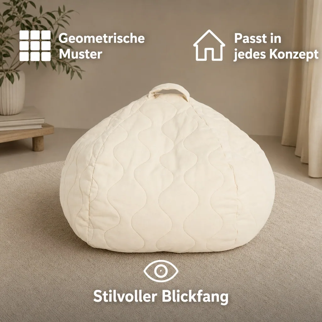 Nobodinoz LANDSCAPE Sitzsack - Runder, 65 x 40 cm, Farbe: NATURAL