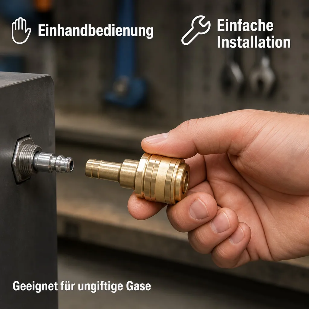 Druckluftkupplung, Kupplungsdose 13mm, Schnellkupplung, Einhandkupplung