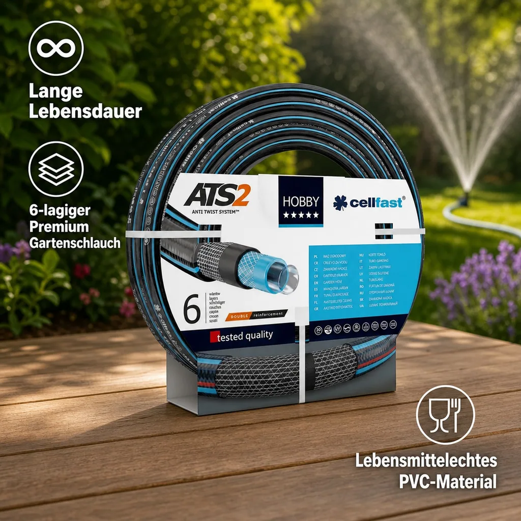 Gartenschlauch 1 Zoll, 25m, lebensmittelecht, flexibel, formstabil