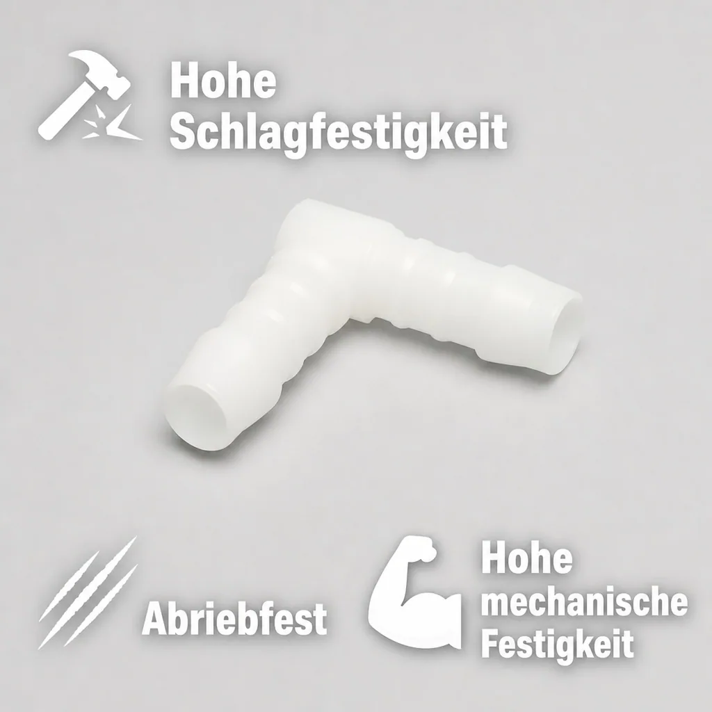 Schlauchverbinder 4mm, Kunststoff Winkel 90°, Winkelverbinder