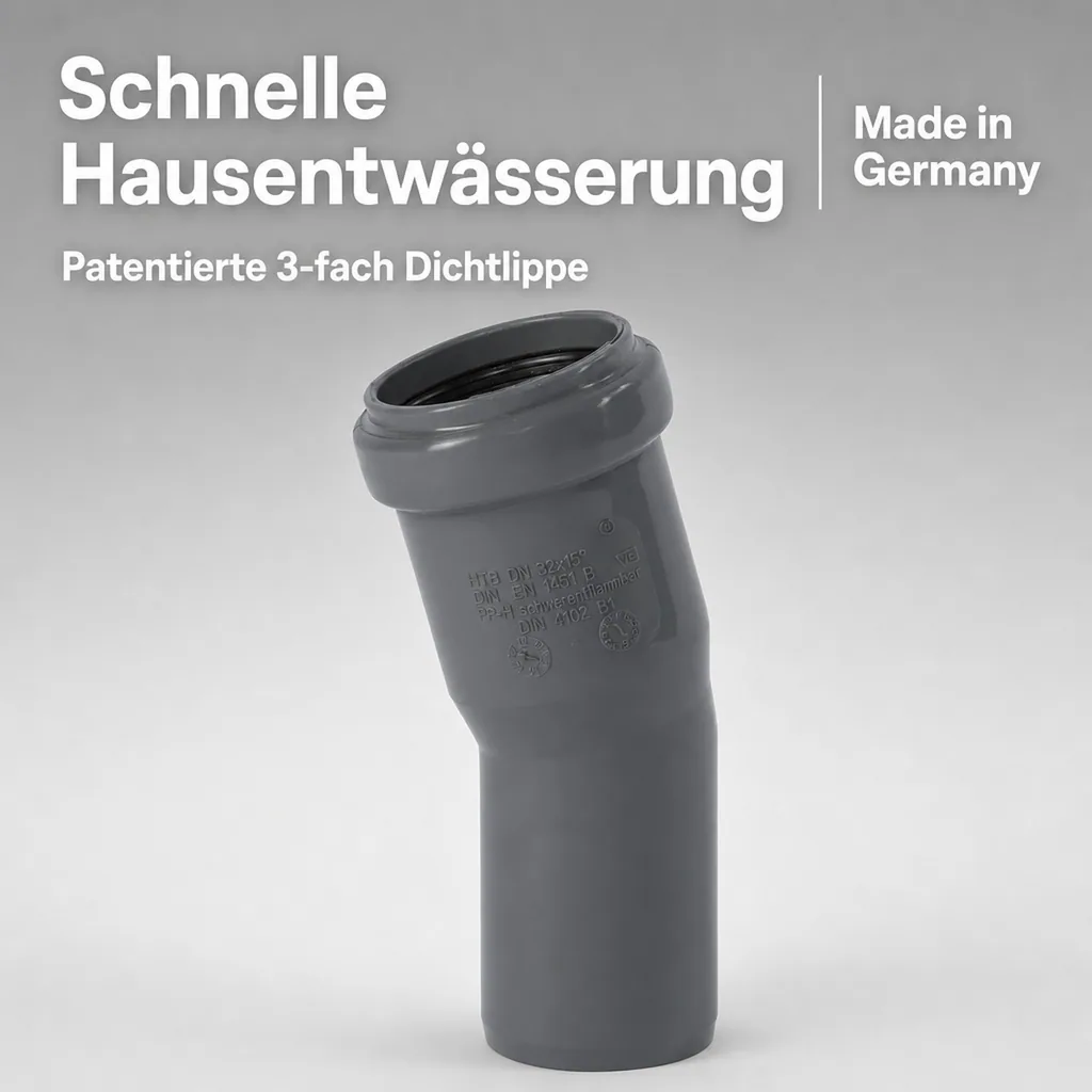 HT Bogen 50, HTsafeB, DN/OD 50, 15 Grad