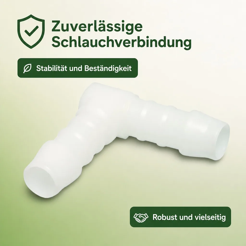 Schlauchverbinder 6mm, Kunststoff Winkel 90°, POM