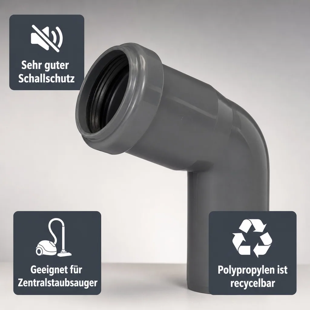HT Bogen DN 50, 67 Grad, Abwasserrohr, Rohrverbinder