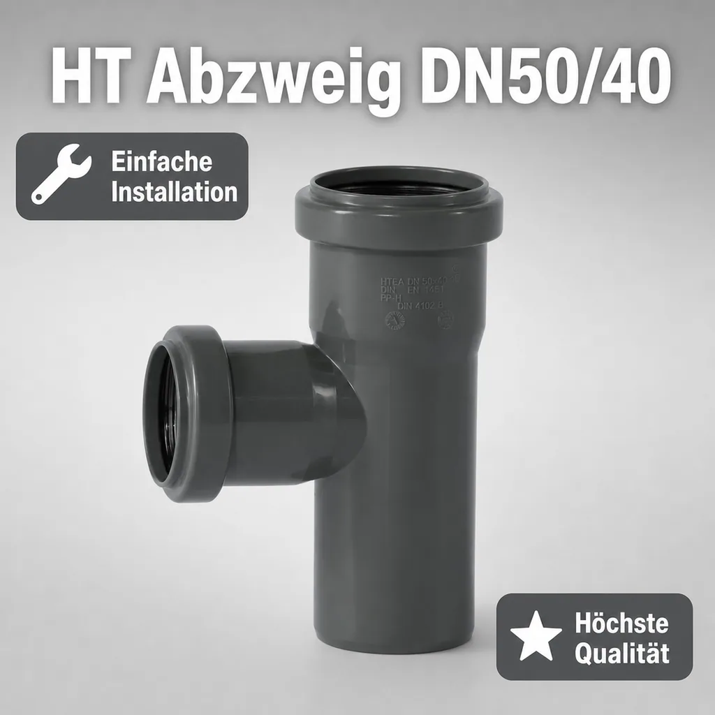 HT Abzweig DN50/40 87 Grad, Abwasserrohr, Hausentwässerung