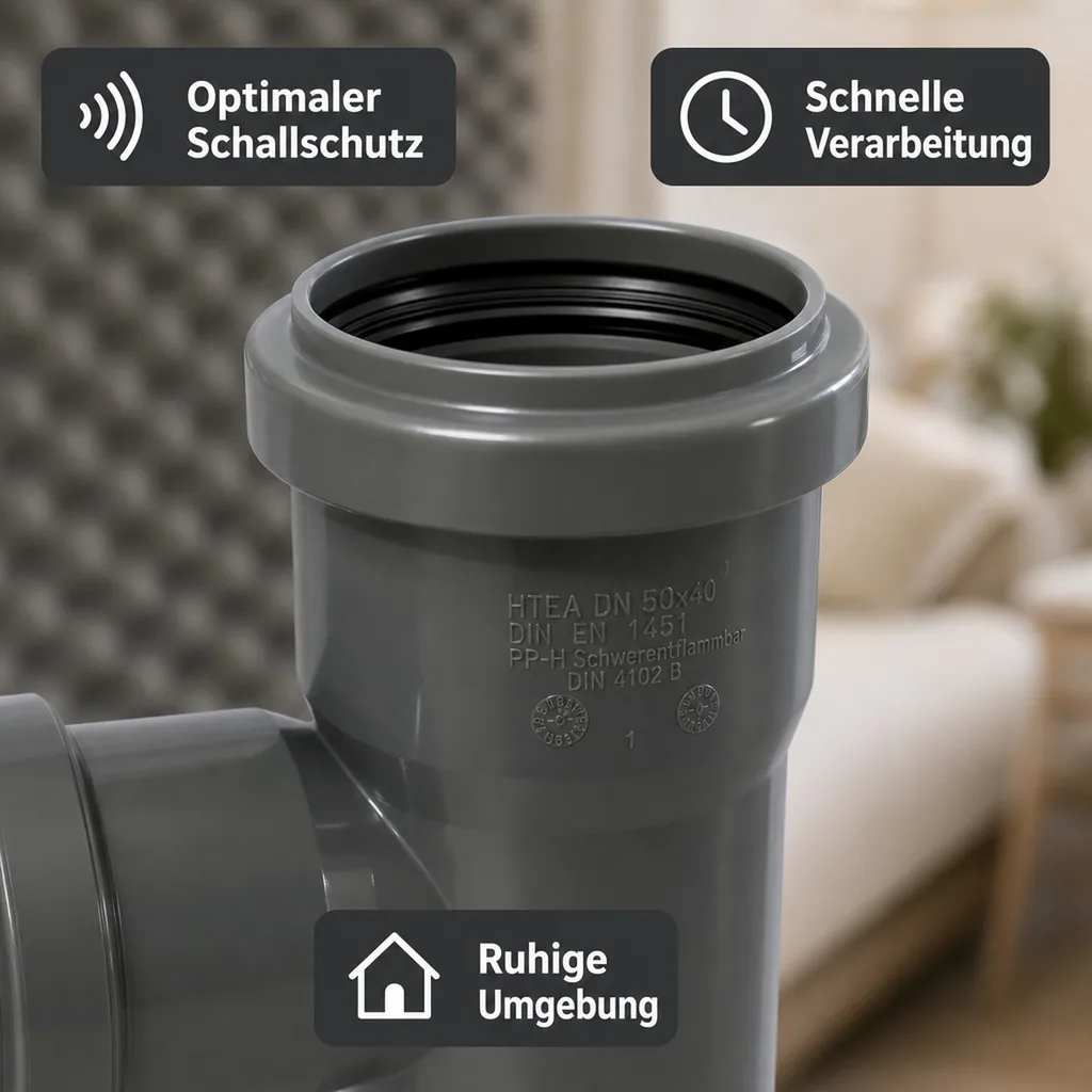 HT Abzweig DN50/40 87 Grad, Abwasserrohr, Hausentwässerung