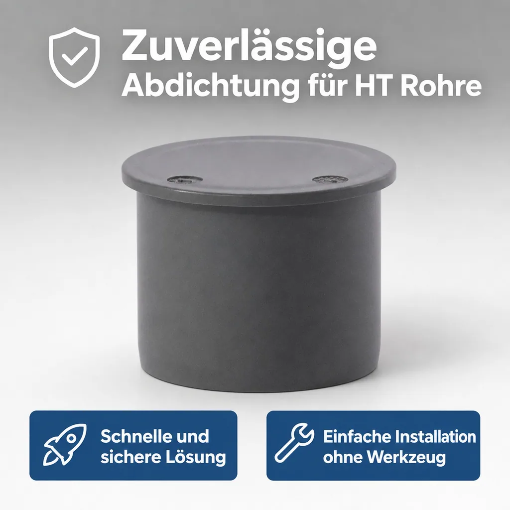 HT Muffenstopfen DN 50, Abwasserrohr, HT Rohrstopfen